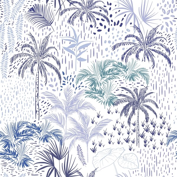 椰树水彩插画涂鸦