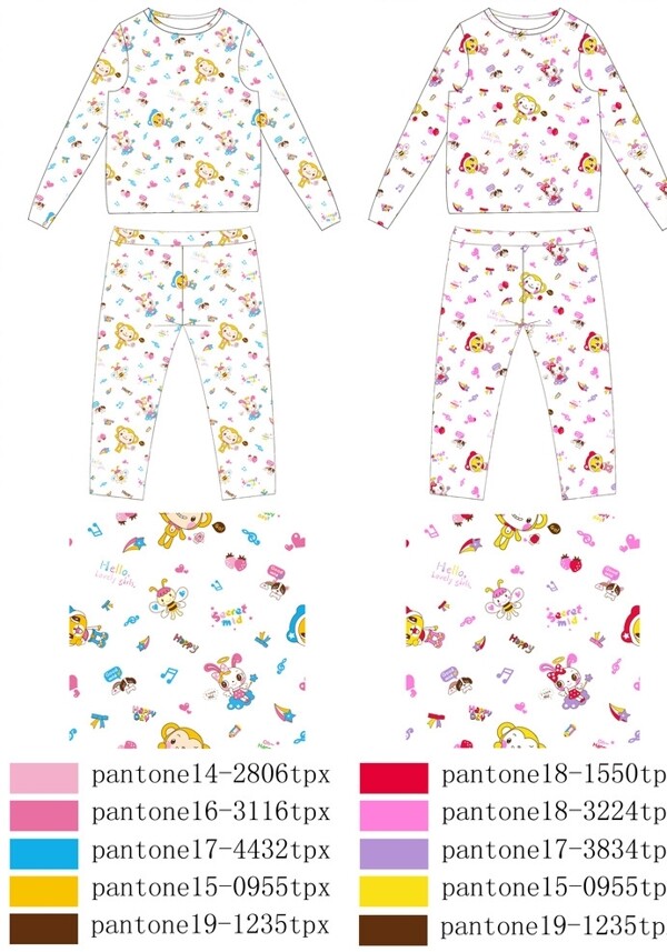 儿童服饰卡通印花内衣源文件图片