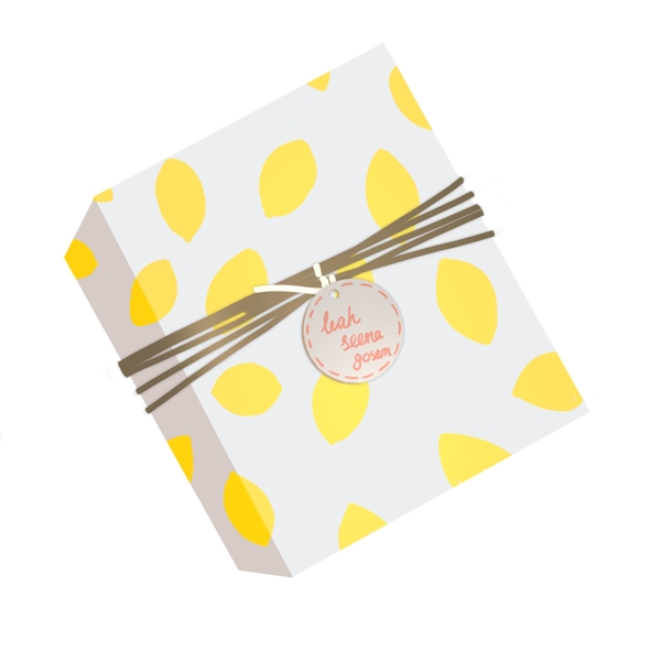 礼品盒礼物黄色简洁波点设计PNG