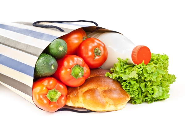 袋子里的蔬菜美食图片