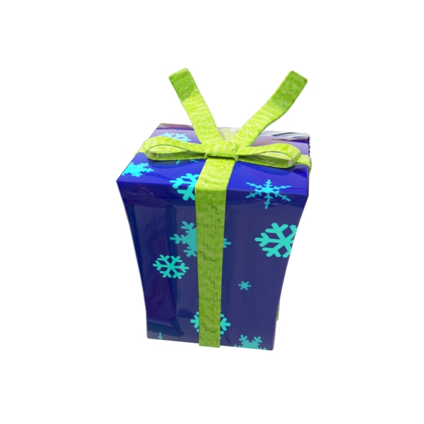C4D圣诞节蓝色礼盒