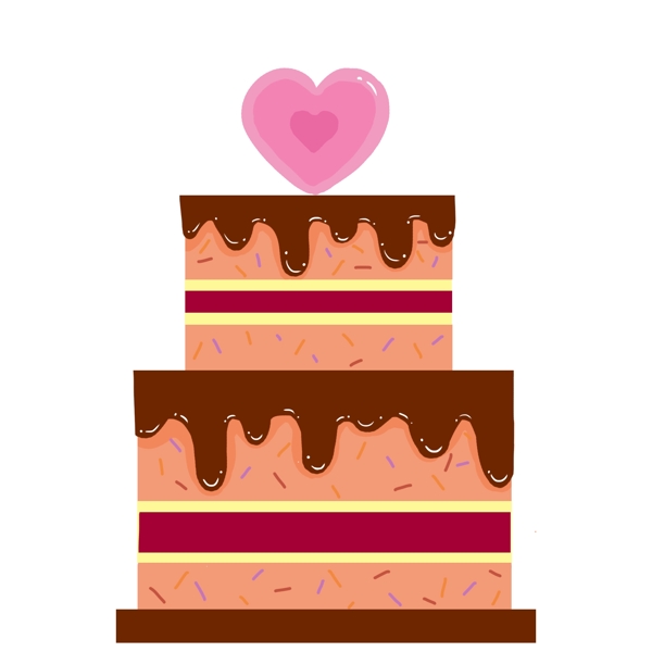 手绘婚礼蛋糕插画