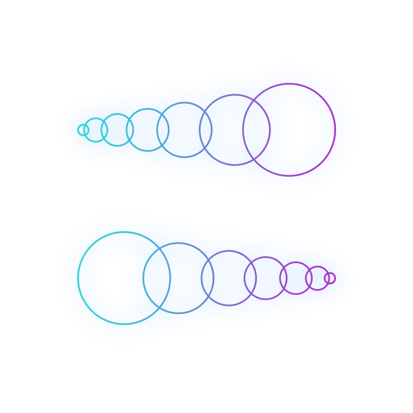 蓝紫渐变色科技感外发光几何圆形边框