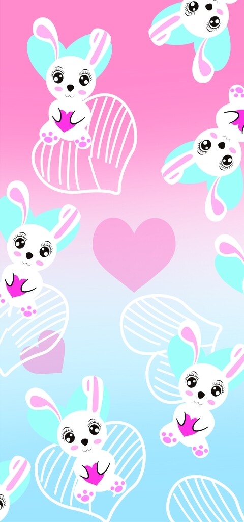 兔子抱爱心手机壳