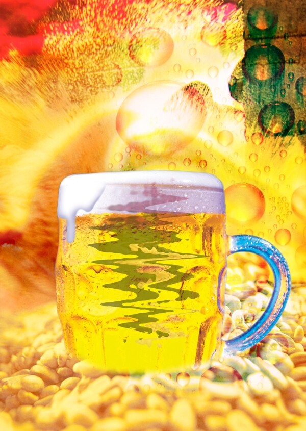 凉爽啤酒图片