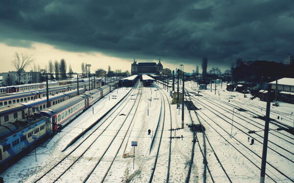 冬日铁路雪景
