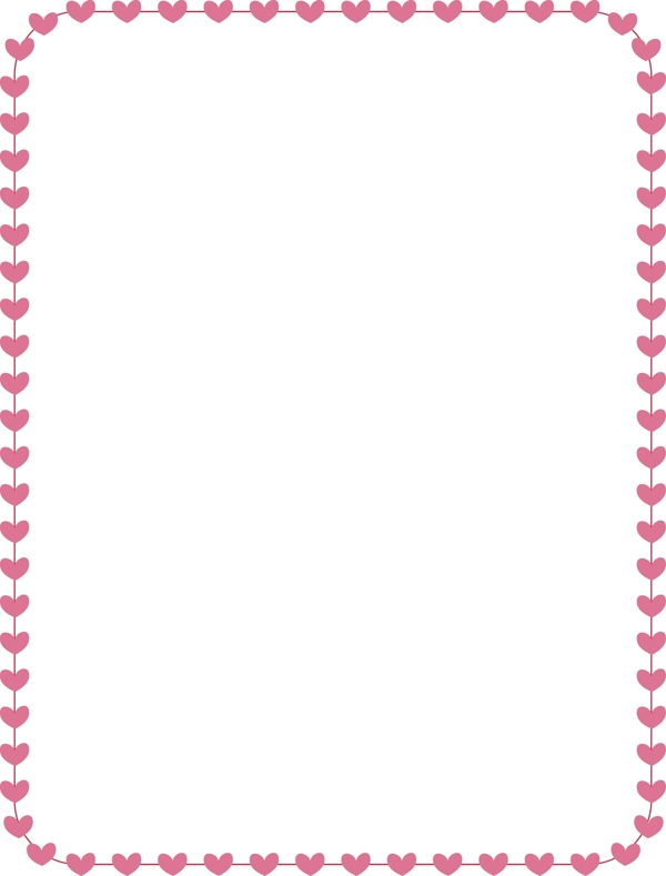 情人节四边围绕浅紫小爱心长方形海报边框