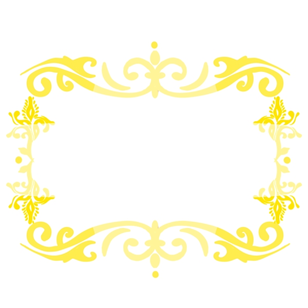 黄色欧式花纹边框