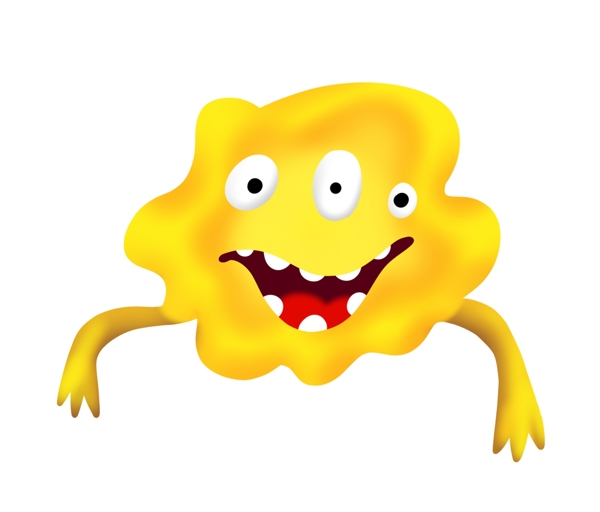 可爱的黄色细菌插画