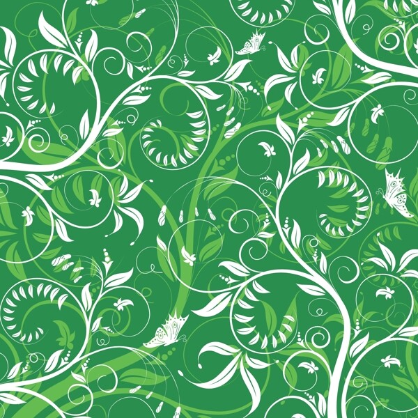 矢量素材绿色植物纹样