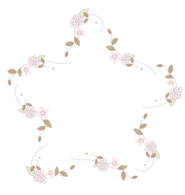 矢量卡通扁平化粉色花卉装饰边框