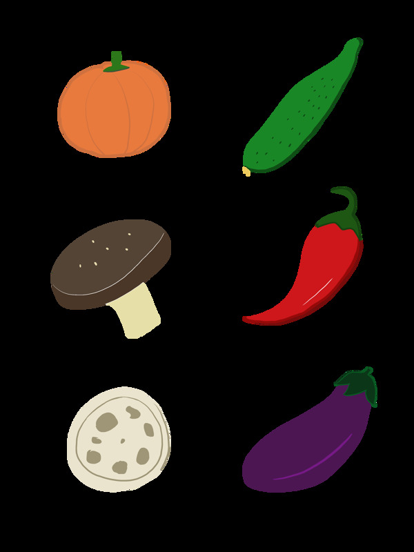 蔬菜系列原创手绘设计元素