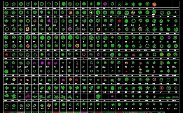 cad植物平面图库图片