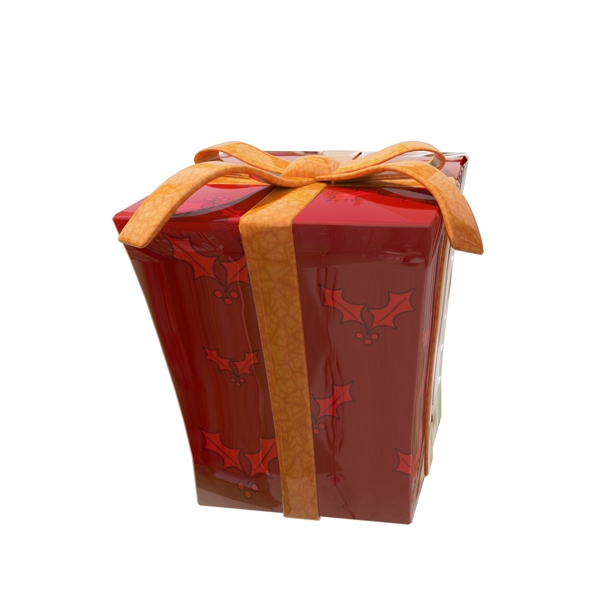 C4D圣诞节红色礼盒