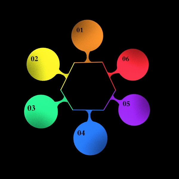 五颜六色圆形分解样式PPT