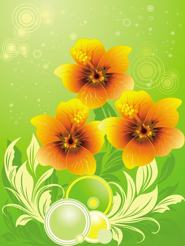 花卉装饰背景矢量素材图片