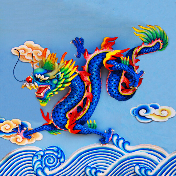 中国龙浮雕图片