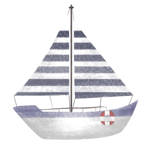 卡通简约海上扁平化帆船