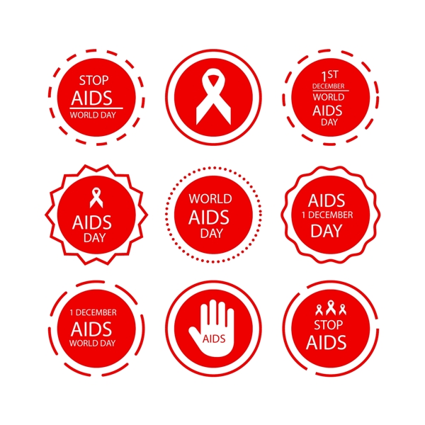 国际艾滋病日标签设计