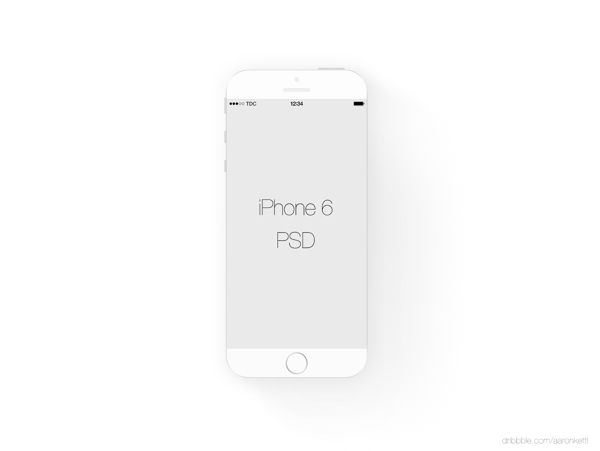 白色iPhone6平的PSD样机
