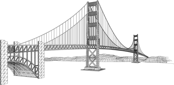 世界著名桥梁金门大桥矢量素材
