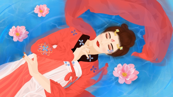 梦游仙境梦镜系列安然入睡的水中美人鱼仙子