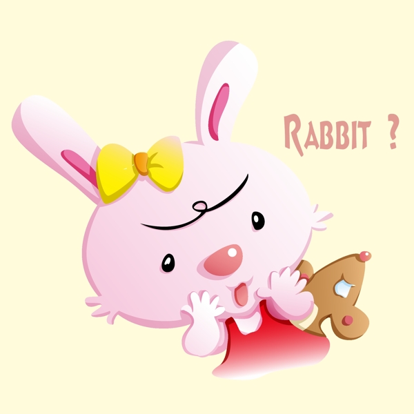 印花矢量图可爱卡通卡通动物兔子老鼠免费素材