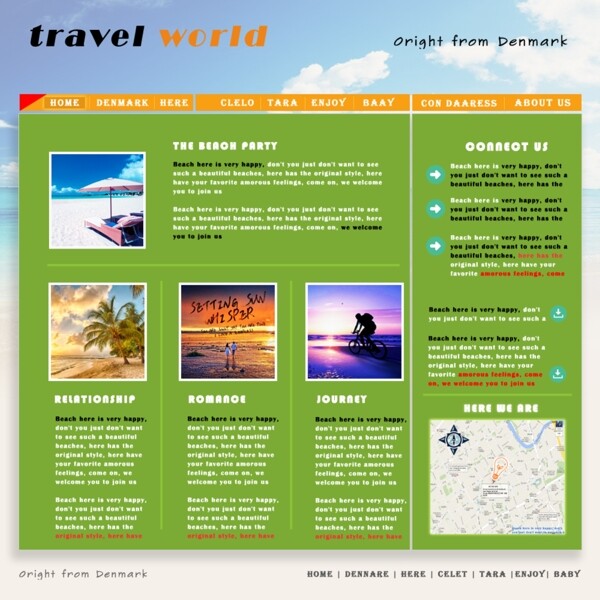 海滩风情网页设计旅游