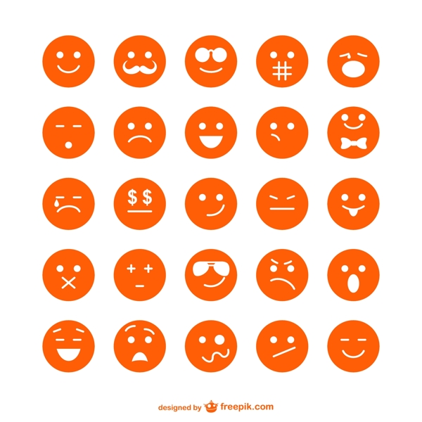 橙色的表情符号集