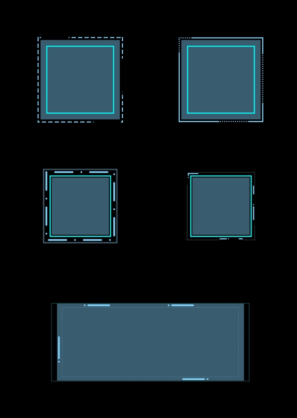 科技感蓝色渐变四边框素材可商用