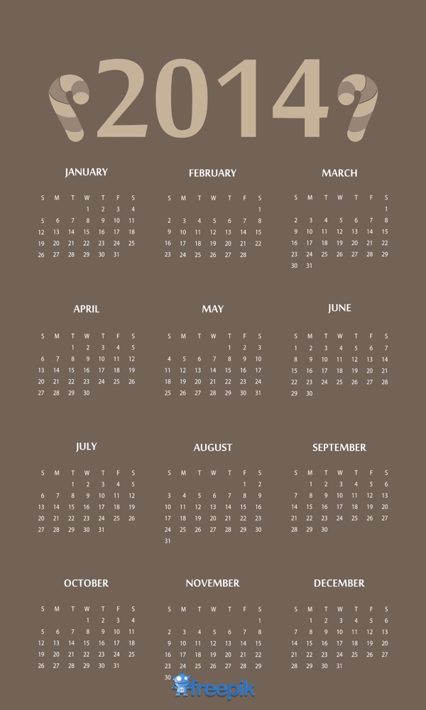 2014日历与糖果头