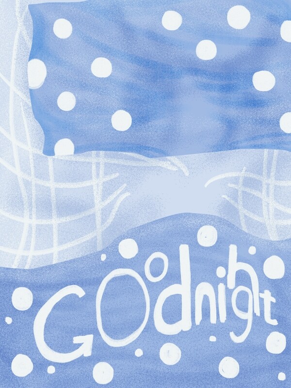 彩绘蓝色斑点晚安背景设计