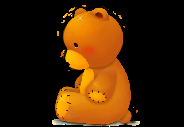 卡通棕色熊玩具png元素