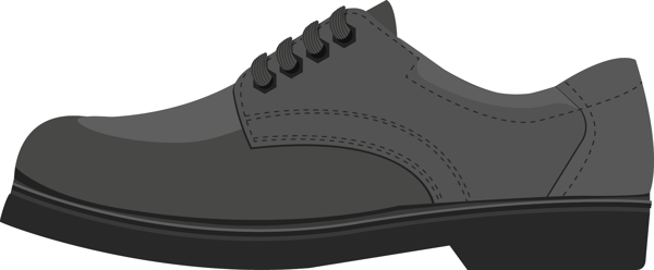 黑色休闲皮鞋矢量图标