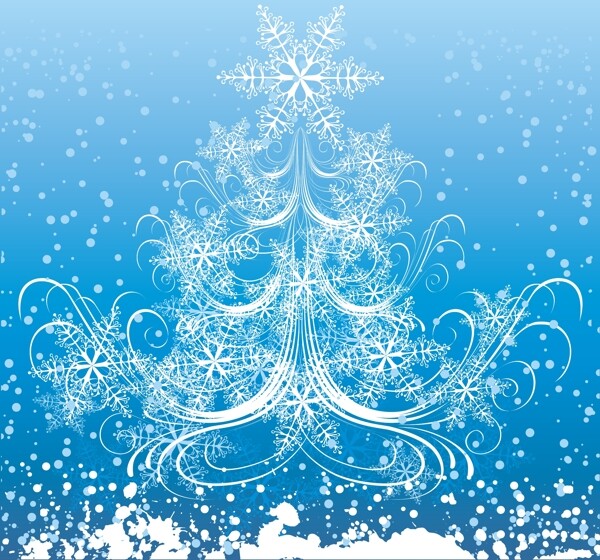 圣诞节蓝色雪花背景素材