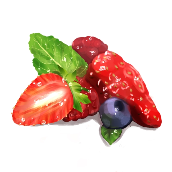 美味草莓蓝莓