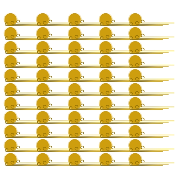 祥云底纹月亮金色复古风装饰元素