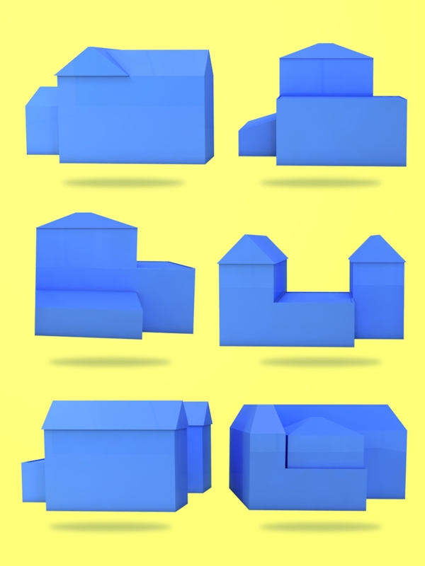 建筑物设计房地产设计元素黄蓝