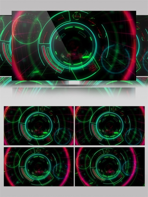 绿色光环隧道动态视频素材