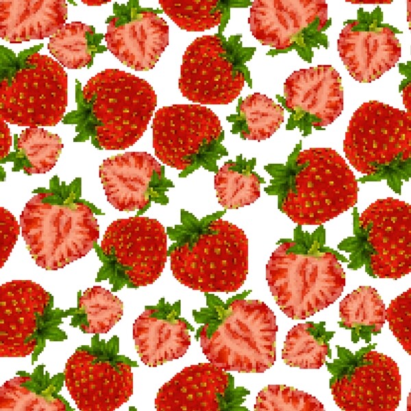 红色草莓无缝背景