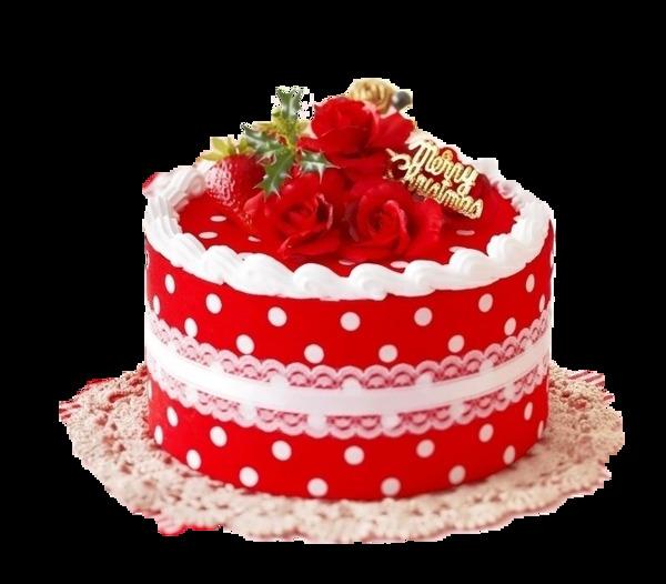 红色双层玫瑰蛋糕图案