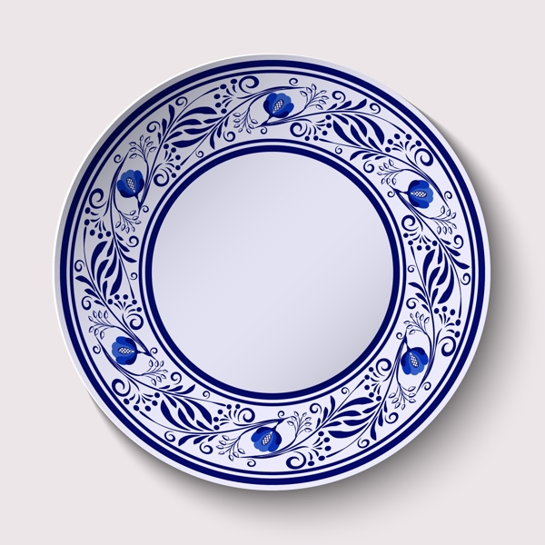传统青花瓷艺术盘子