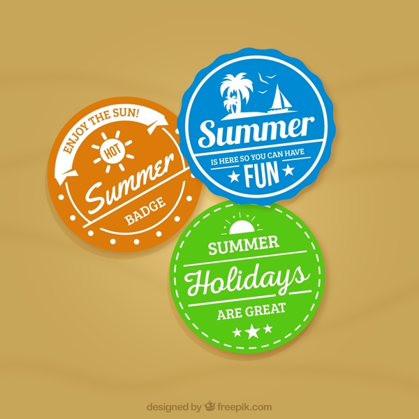 彩色夏季度假标签图片