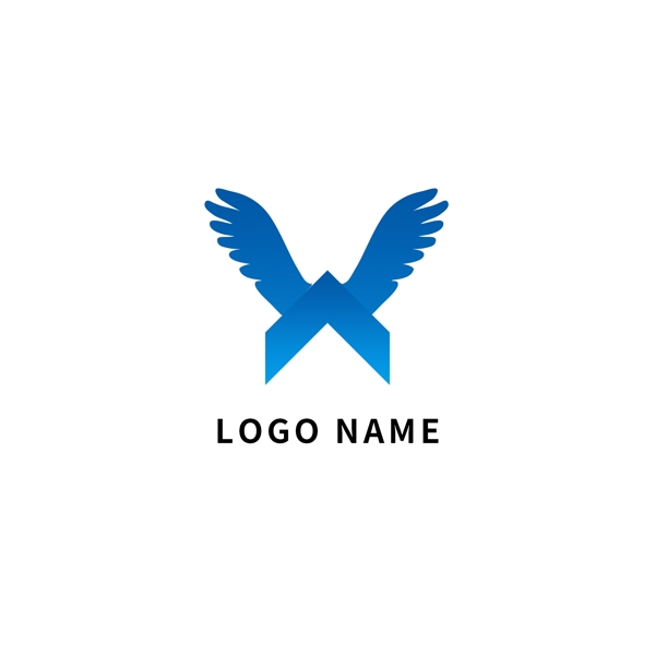 蓝色翅膀商务企业logo