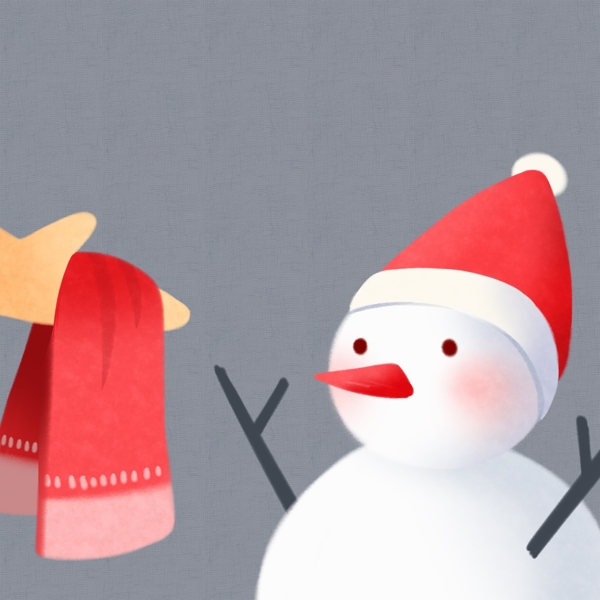圣诞节需要戴围巾的雪人宝宝
