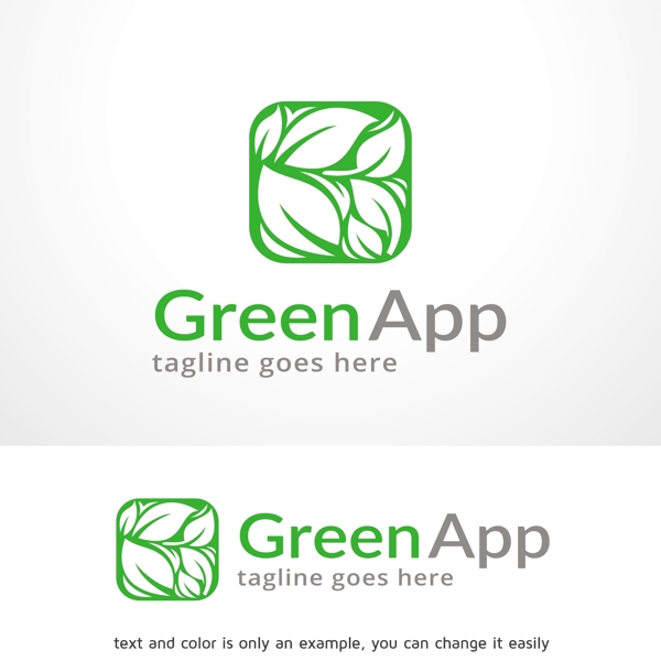 绿色叶子logo标志设计