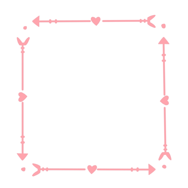 简约爱心线条边框元素