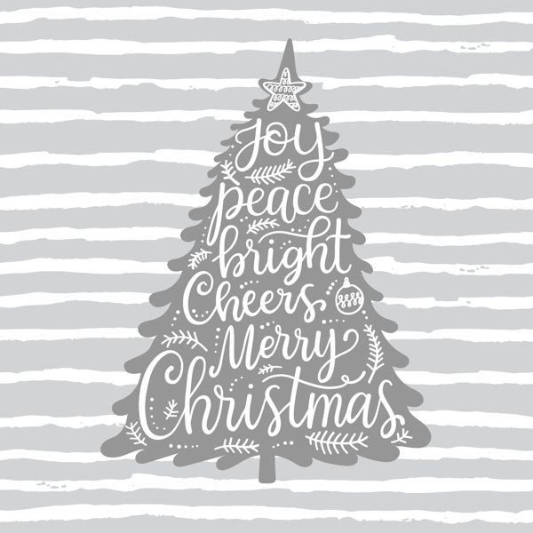 银色圣诞树背景卡通素材