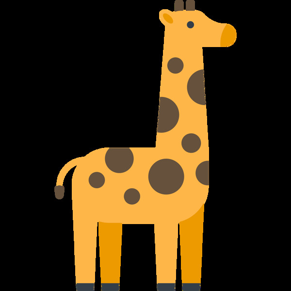 长颈鹿动物标志图形图标装饰素材