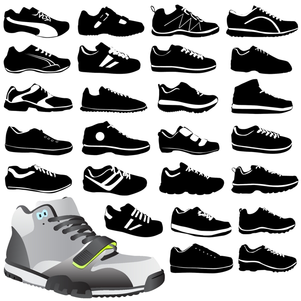 各种各样的运动鞋载体材料